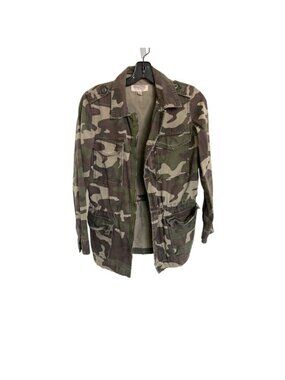 Ecoté Camo Military-Style Jacket With Pockets & Drawstring Waist